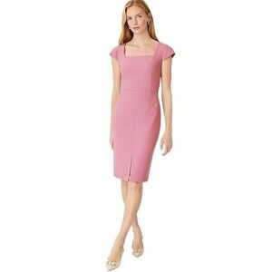 New ANN TAYLOR Square Neck Ponte Sheath Dress Sz 10. Msrp $150